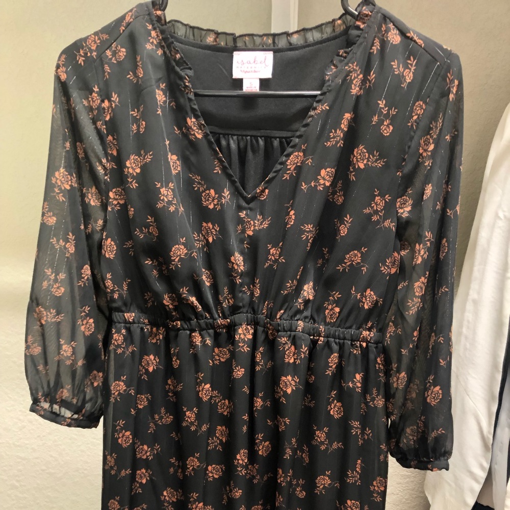Floral print maternity dress